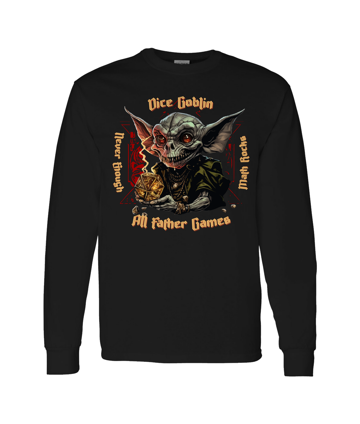 V-AFGTOP - DICE GOBLIN - Black Long Sleeve T