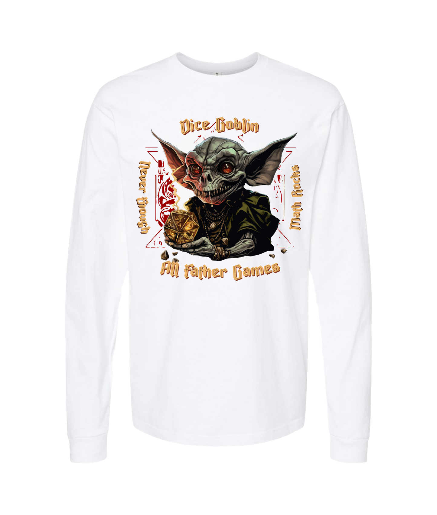 V-AFGTOP - DICE GOBLIN - White Long Sleeve T
