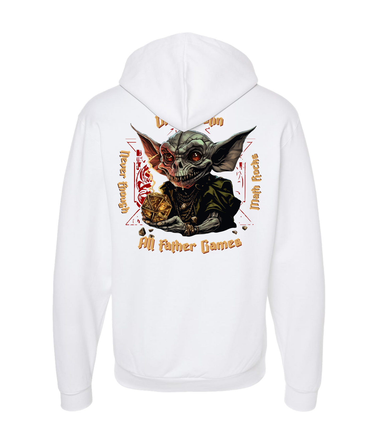 All Father Games - DICE GOBLIN - White Zip Up Hoodie