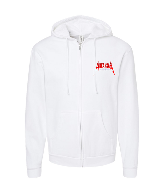 V-AMBTOP - LOGO 1 - White Zip Up Hoodie