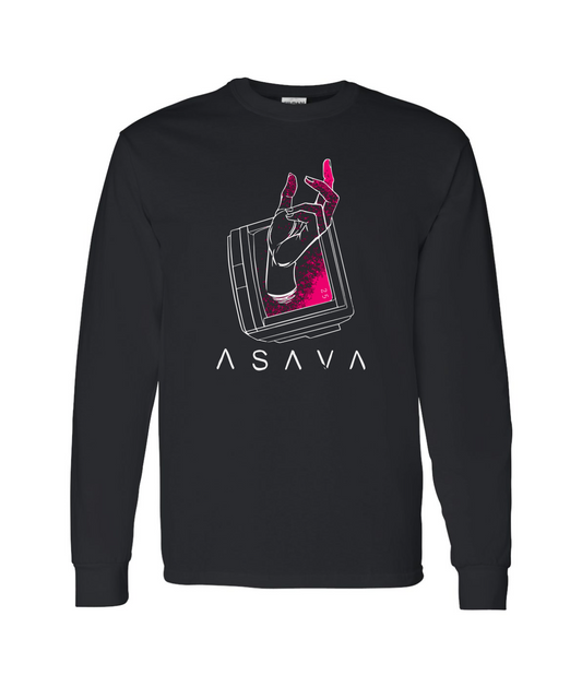 V-ASATOP - Phone Hand - White Long Sleeve T