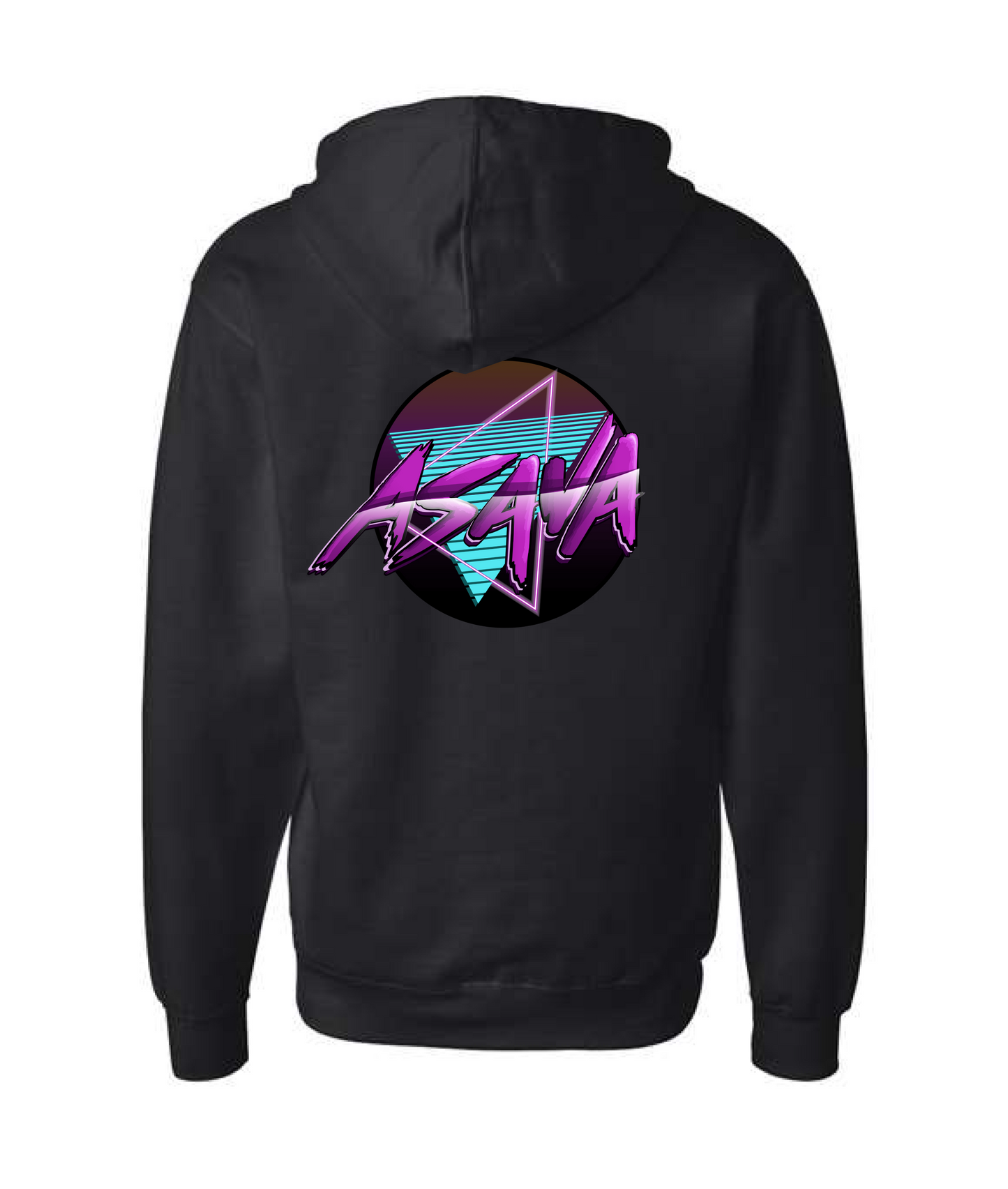 V-ASATOP - CIRCLE LOGO - Black Zip Up Hoodie