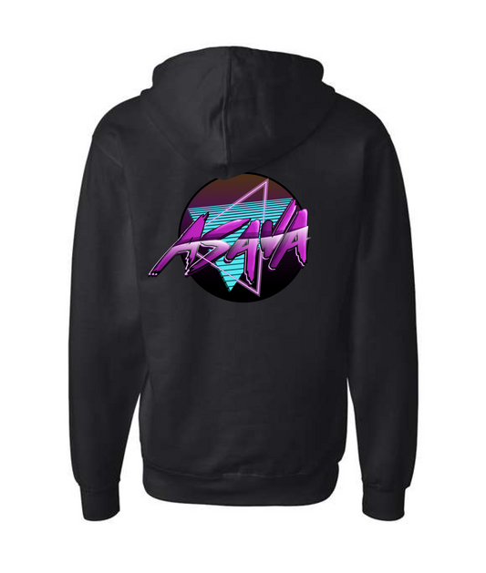 V-ASATOP - CIRCLE LOGO - Black Zip Up Hoodie