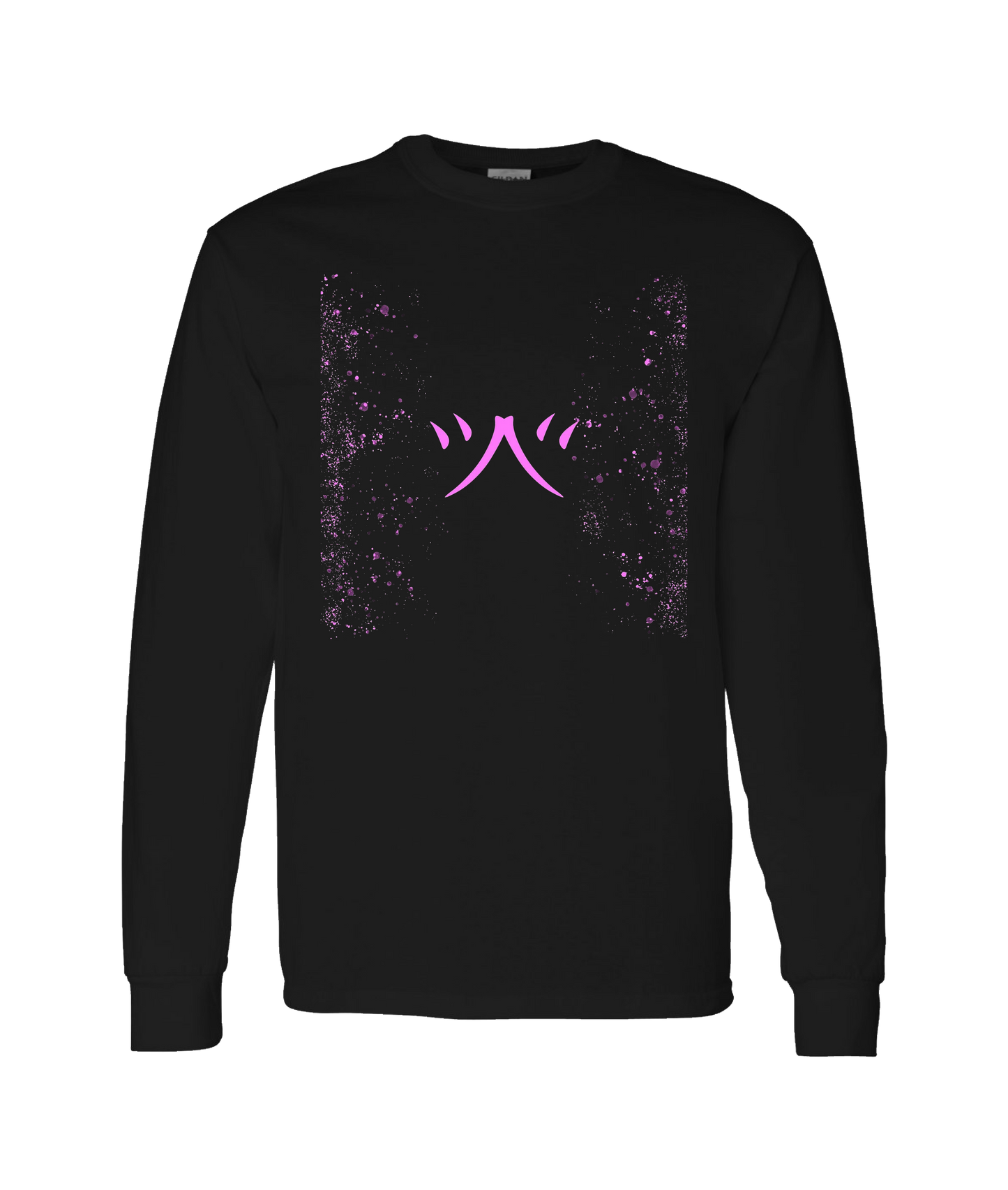 atomicclothing.com - Pink Splatter - Black Long Sleeve T