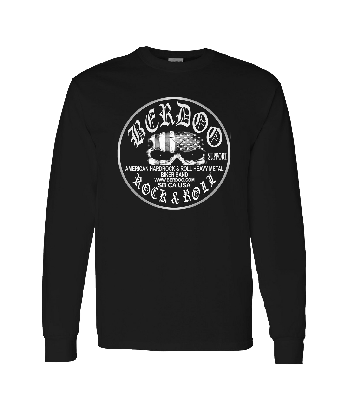 BERDOO BAND SUPPORT GEAR - Logo (B&W) - Black Long Sleeve T