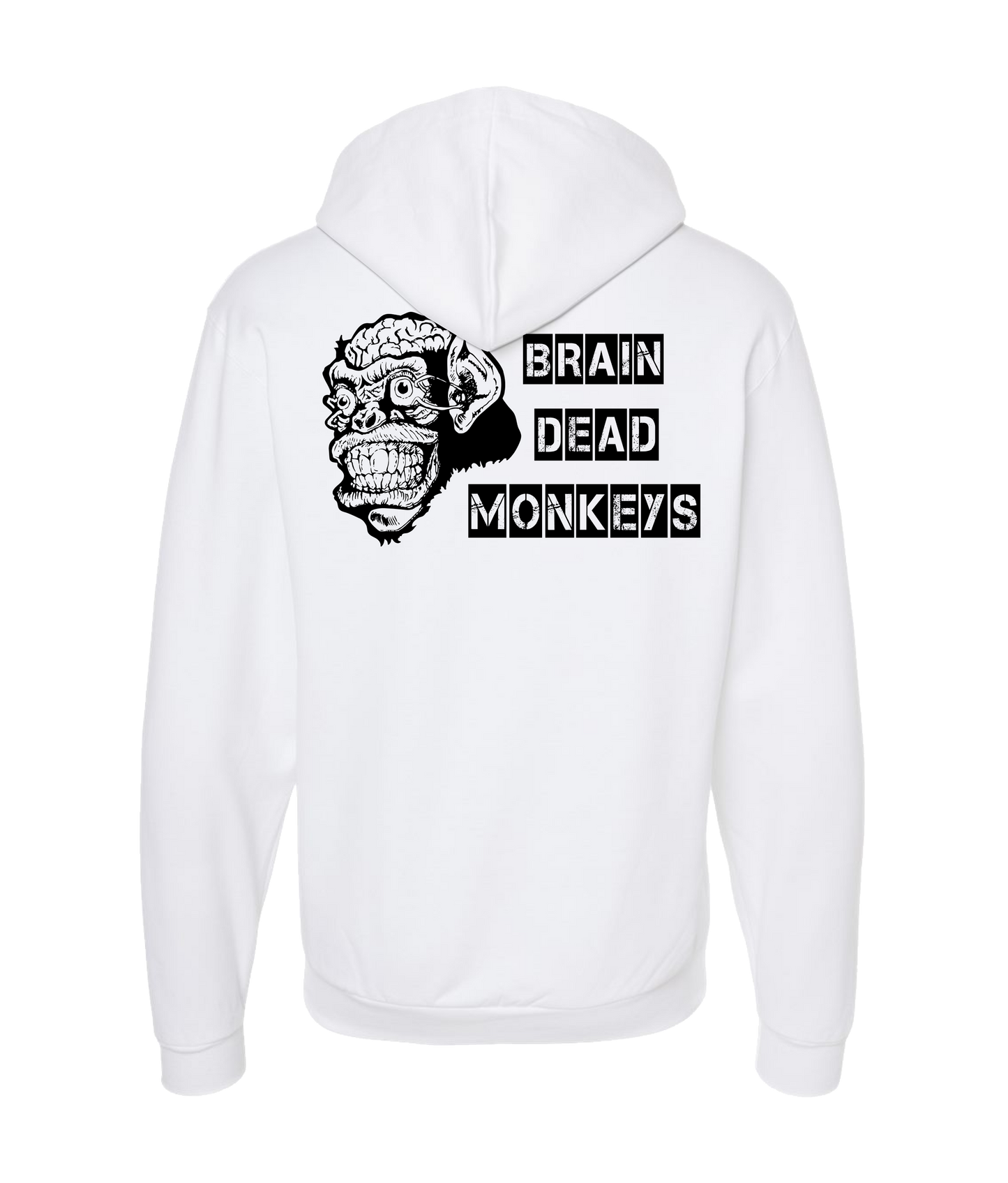 Brain Dead Monkeys - Monkey - White Zip Up Hoodie