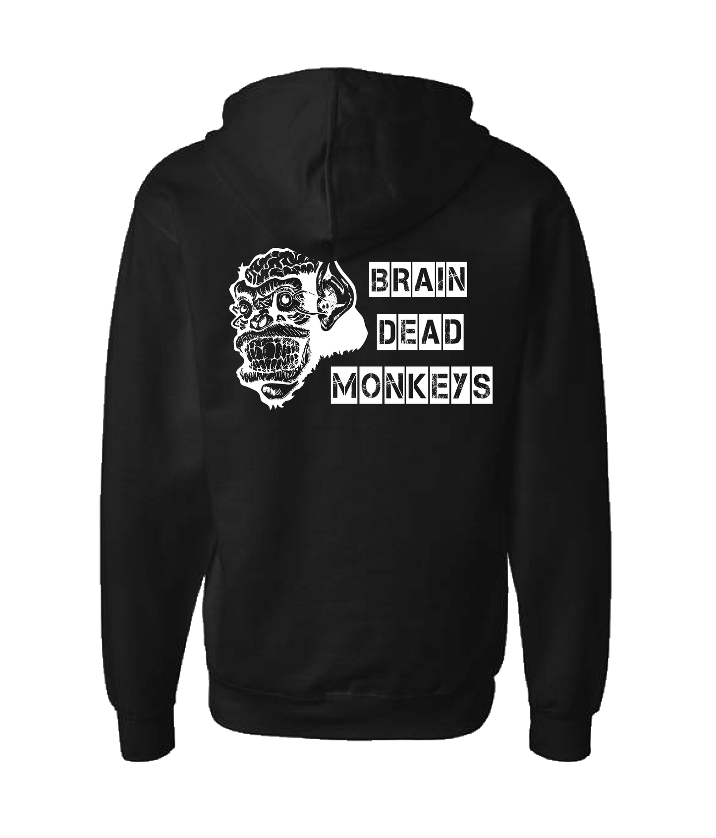 Brain Dead Monkeys - Monkey - Black Zip Up Hoodie