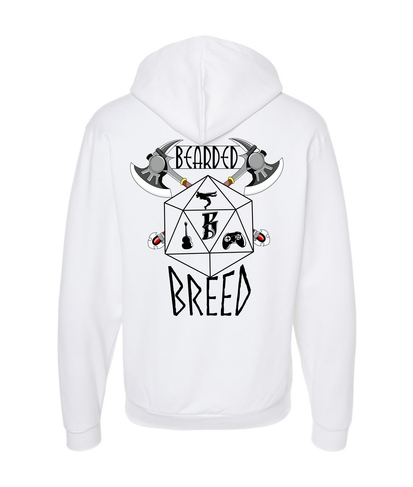 BeardedBreed shop - MPN: Origins - White Zip Up Hoodie