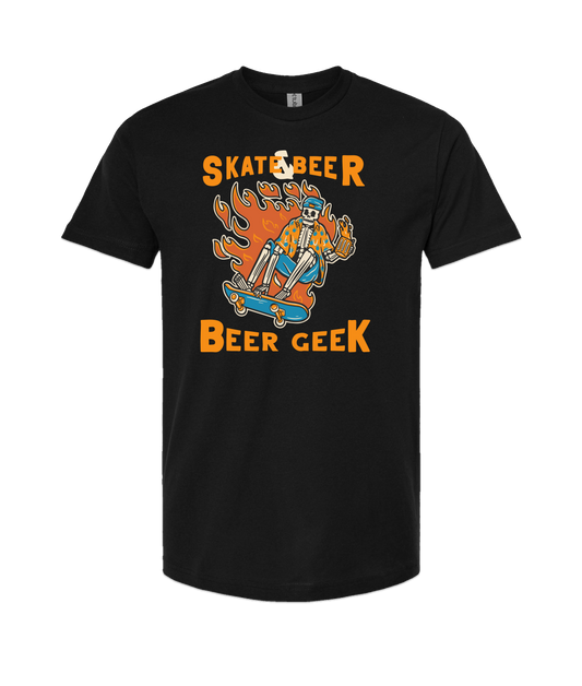 Beer Geek - Skate Beer Logo - Black T-Shirt
