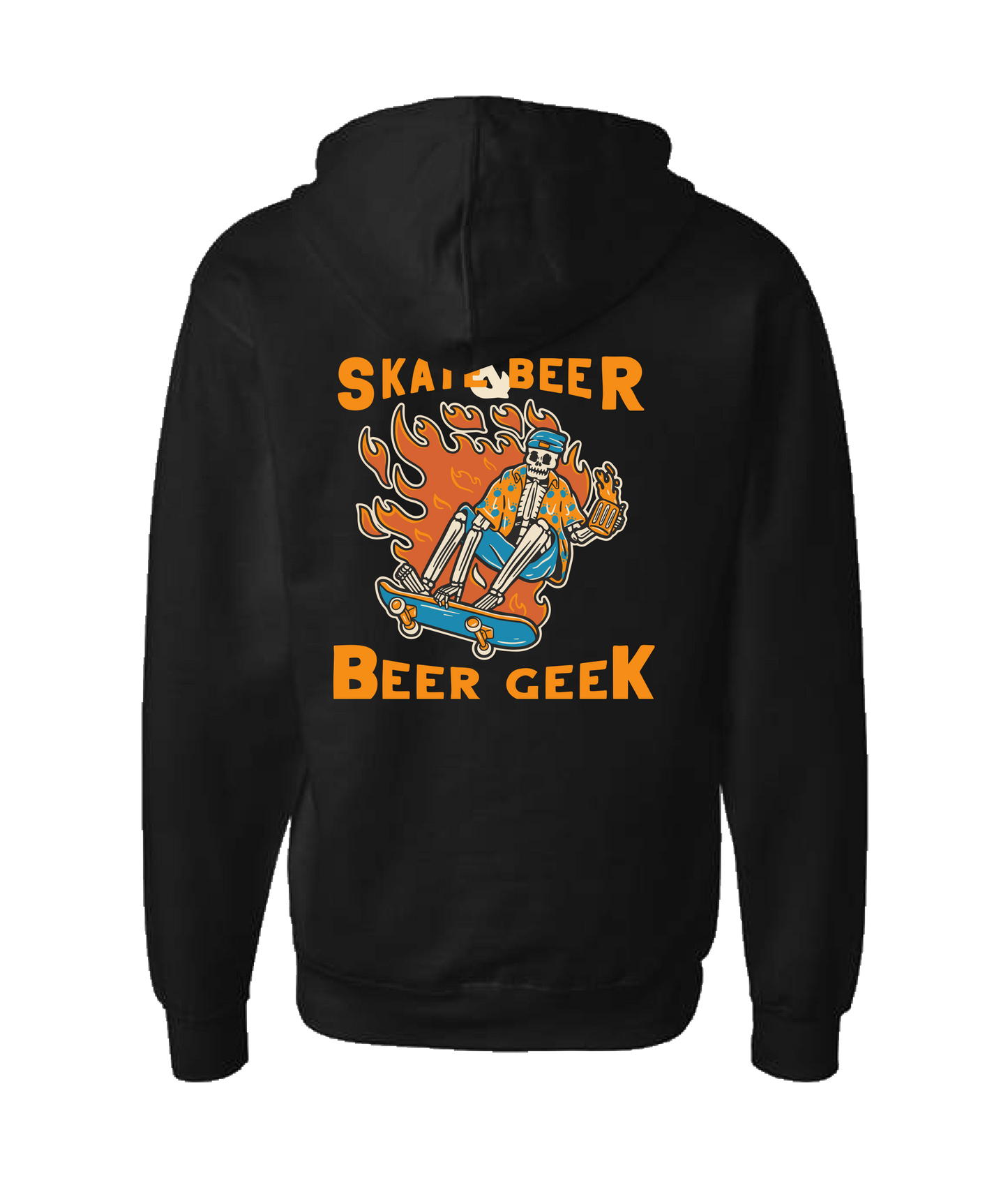Beer Geek - Skate Beer Logo - Black Zip Up Hoodie