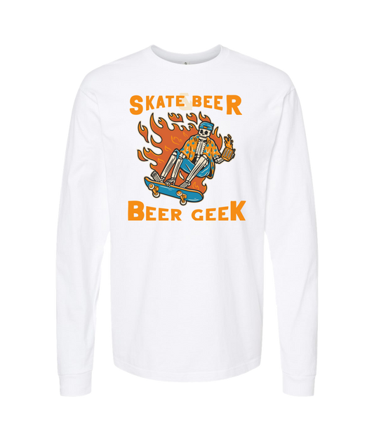 Beer Geek - Skate Beer Logo - White Long Sleeve T