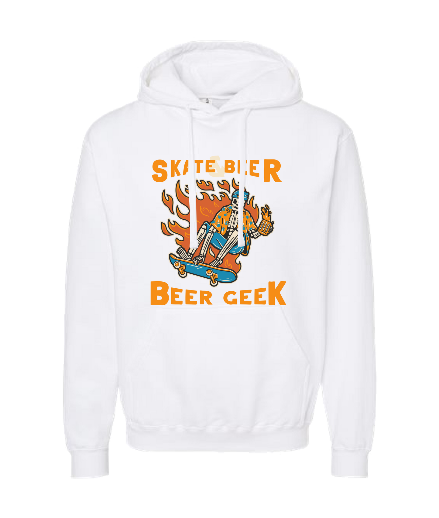 Beer Geek - Skate Beer Logo - White Hoodie