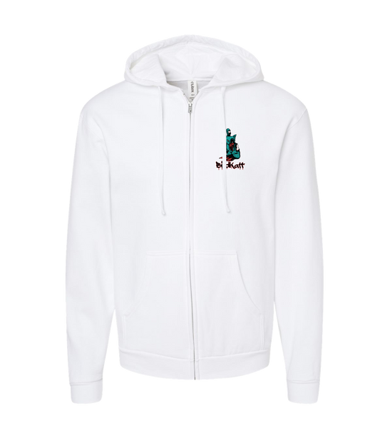 V-BK - V-BK-2 - White Zip Up Hoodie