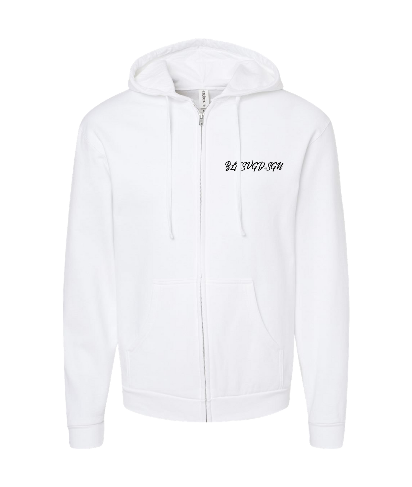 BLKSVGDSGN - DESIGN 1 - White Zip Up Hoodie