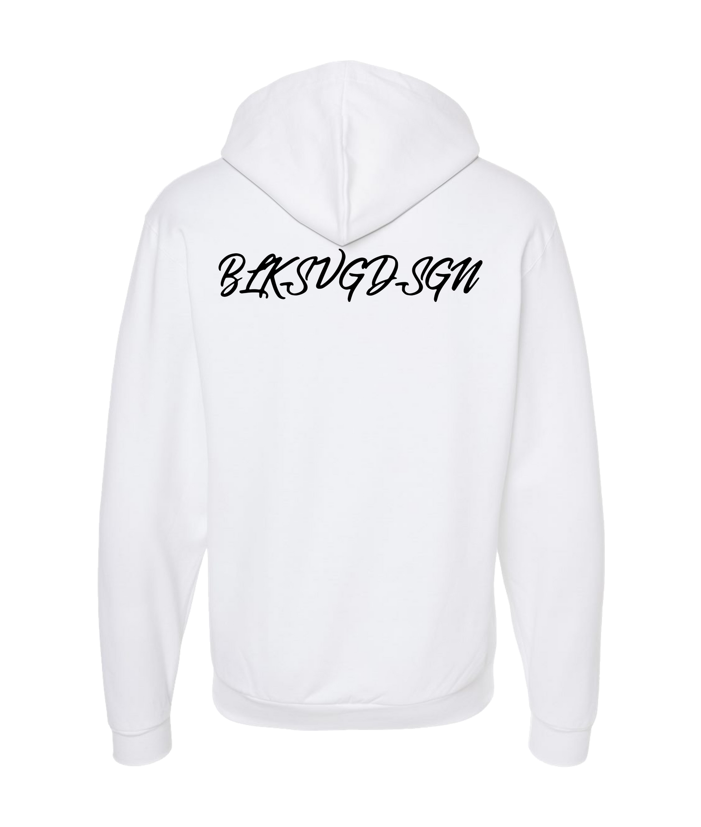 BLKSVGDSGN - DESIGN 1 - White Zip Up Hoodie