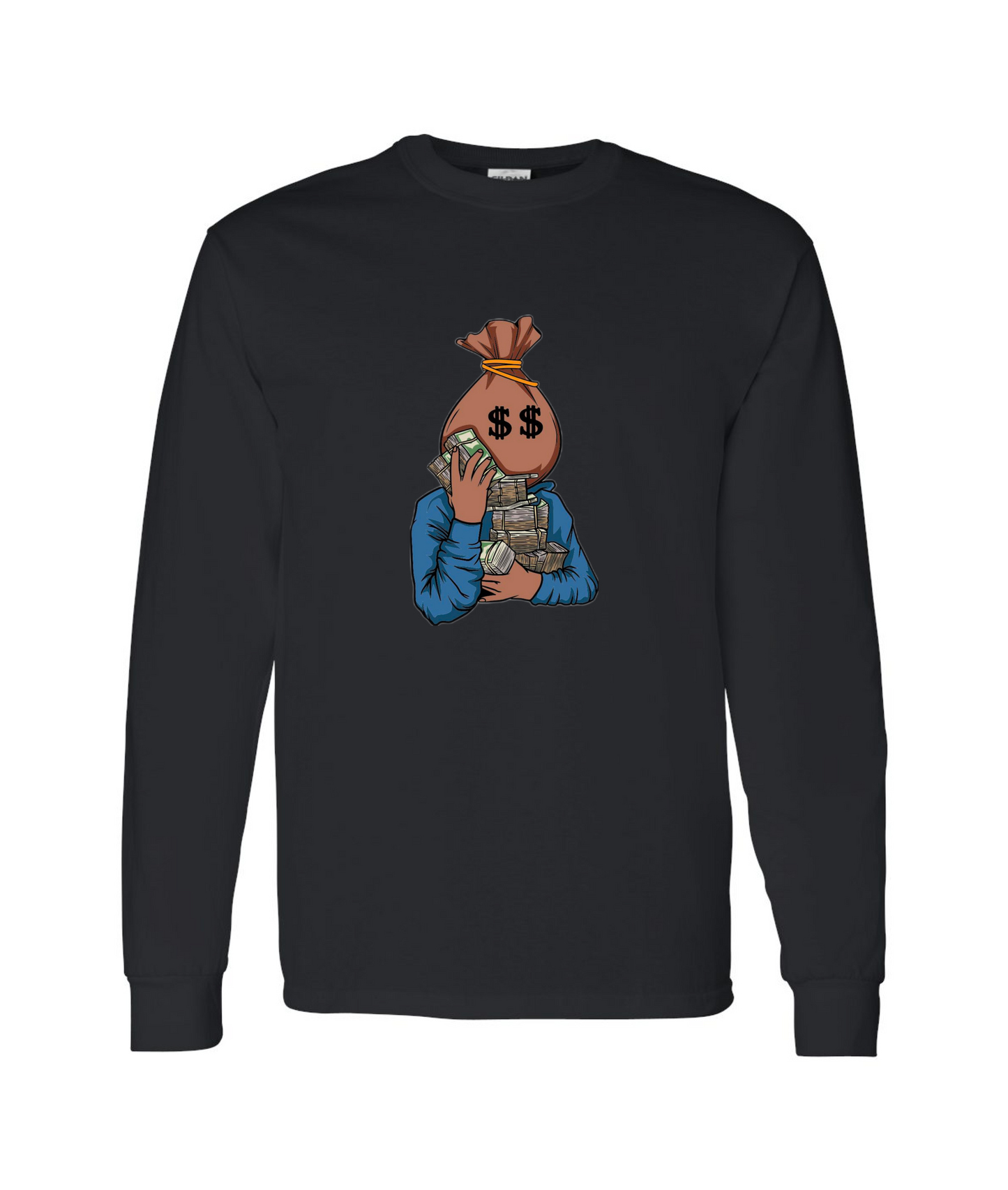 V-BLKTOP - DESIGN 2 - Black Long Sleeve T