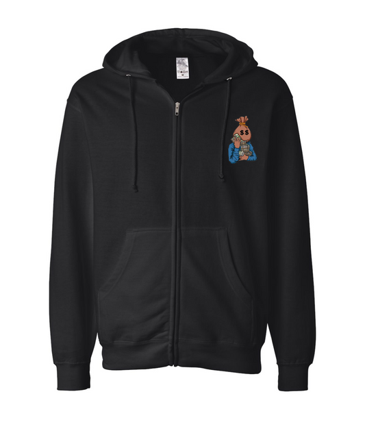 V-BLKTOP - DESIGN 2 - Black Zip Up Hoodie
