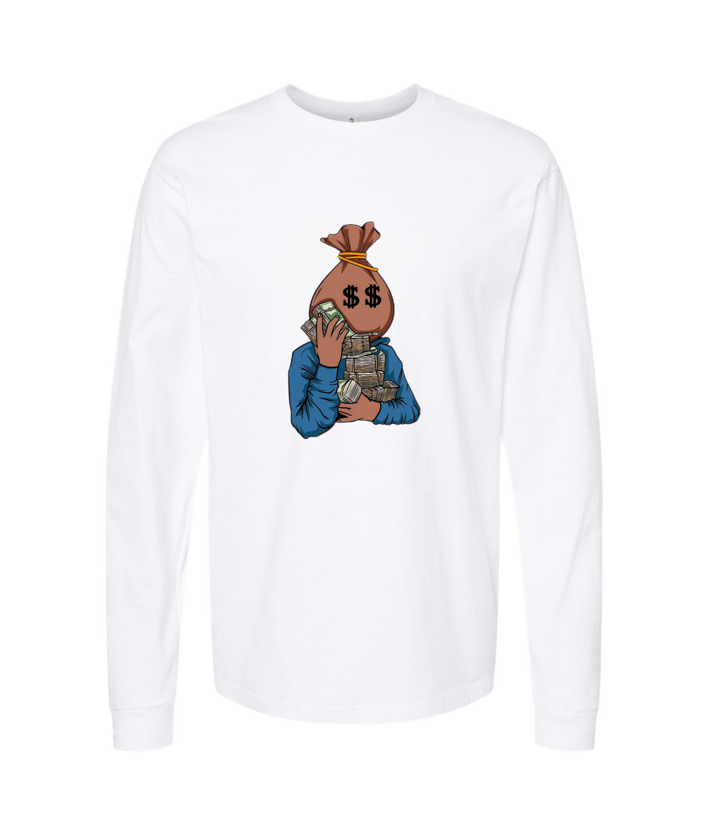 V-BLKTOP - DESIGN 2 - White Long Sleeve T