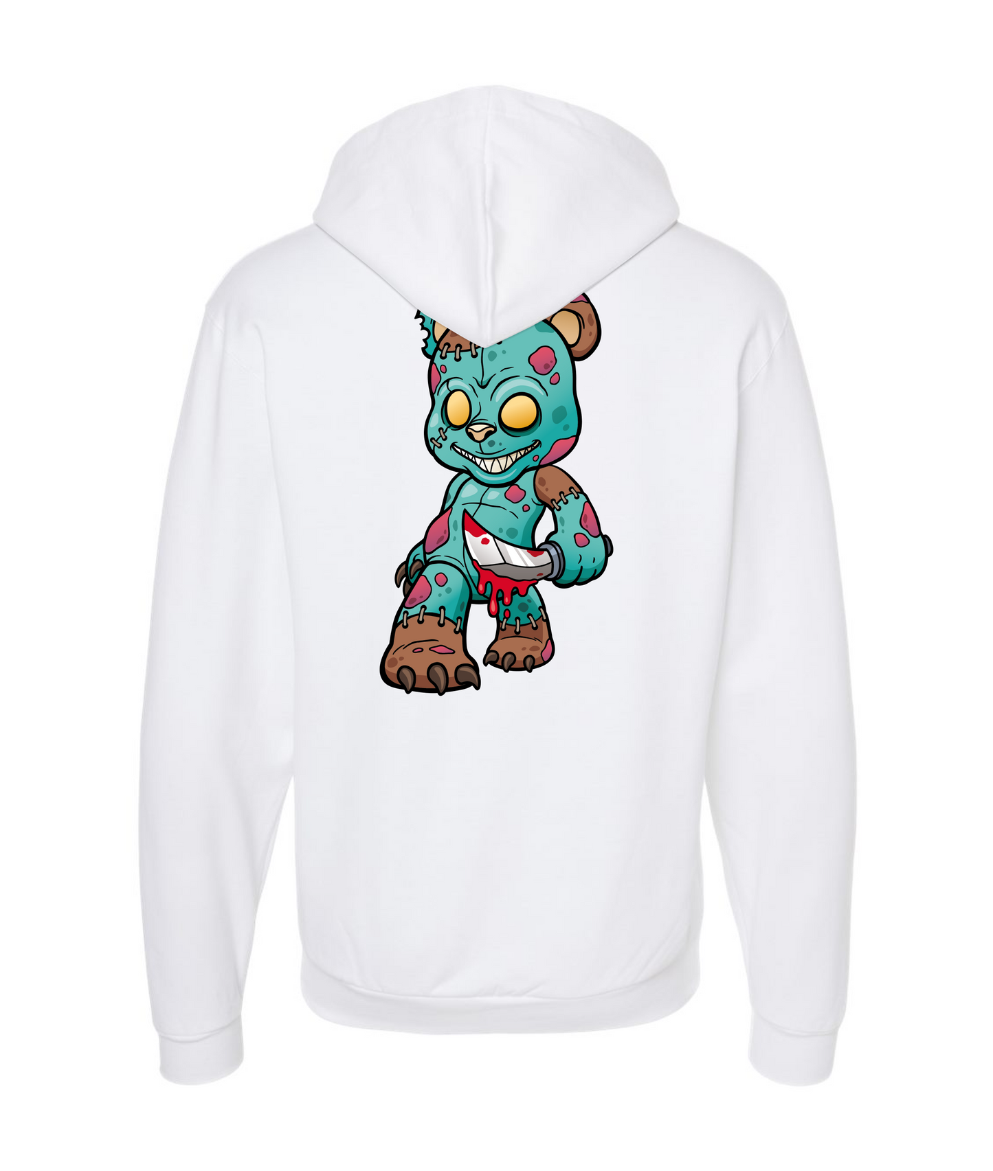 V-BLKTOP - DESIGN 2 - White Zip Up Hoodie
