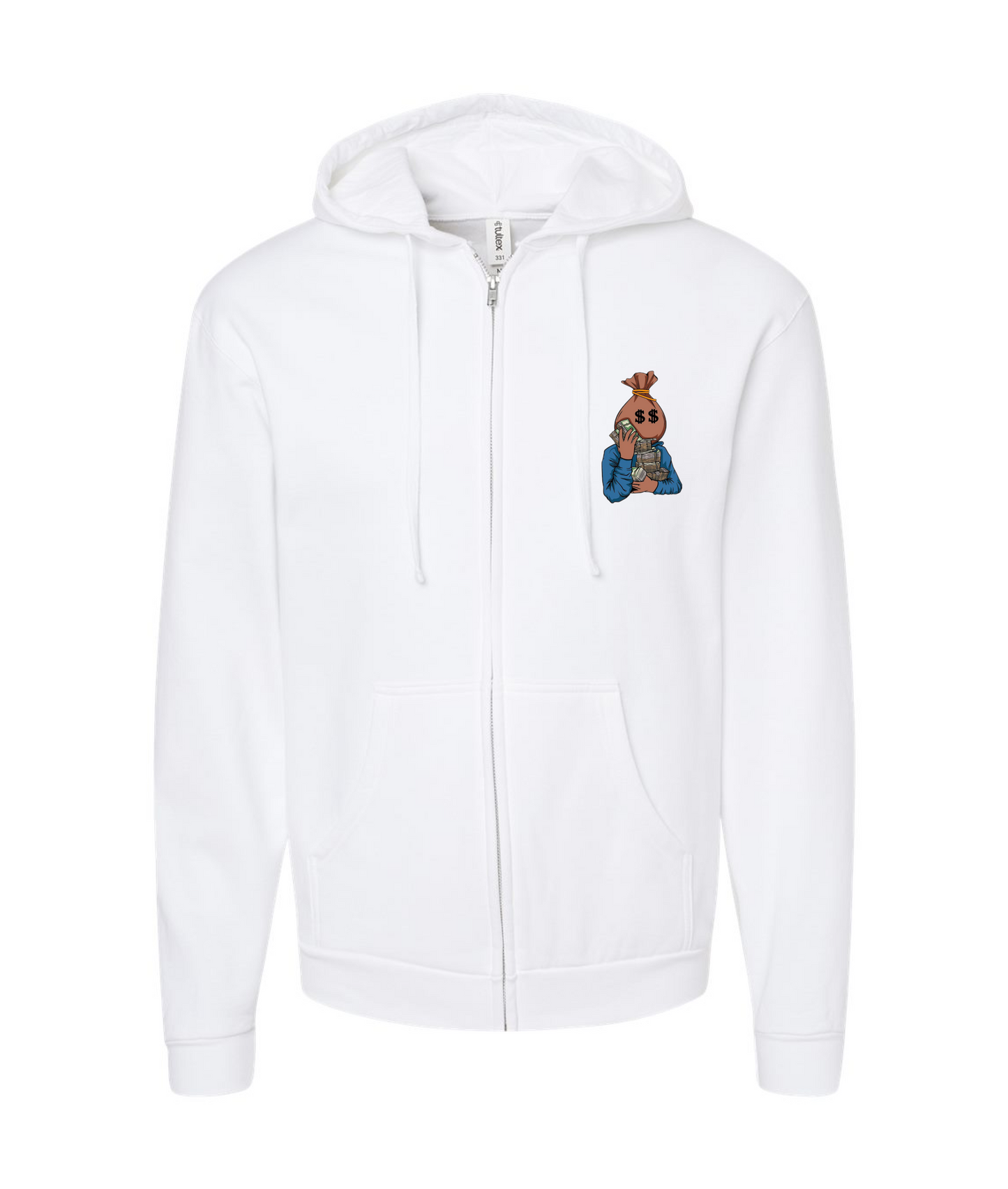 BLKSVGDSGN - DESIGN 2 - White Zip Up Hoodie