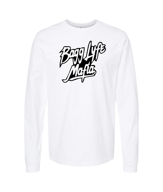 Bagglyfe Mafia Clothing - Logo - White Long Sleeve T
