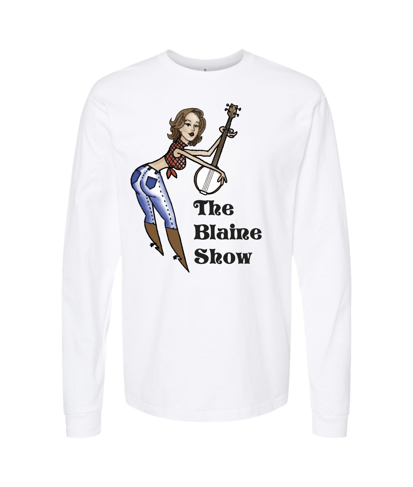 Blaine Show Store - BANJO - White Long Sleeve T