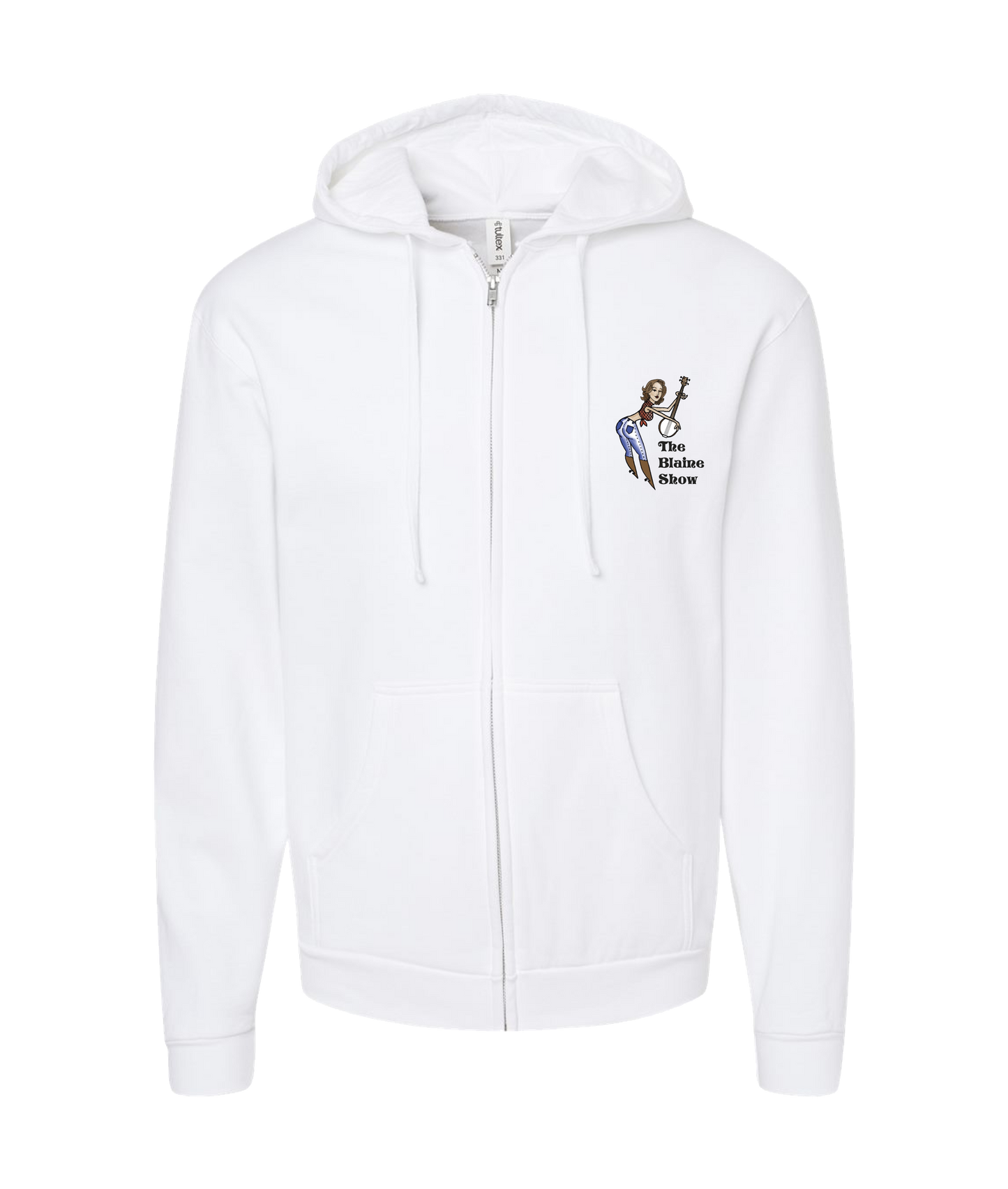 Blaine Show Store - BANJO - White Zip Up Hoodie