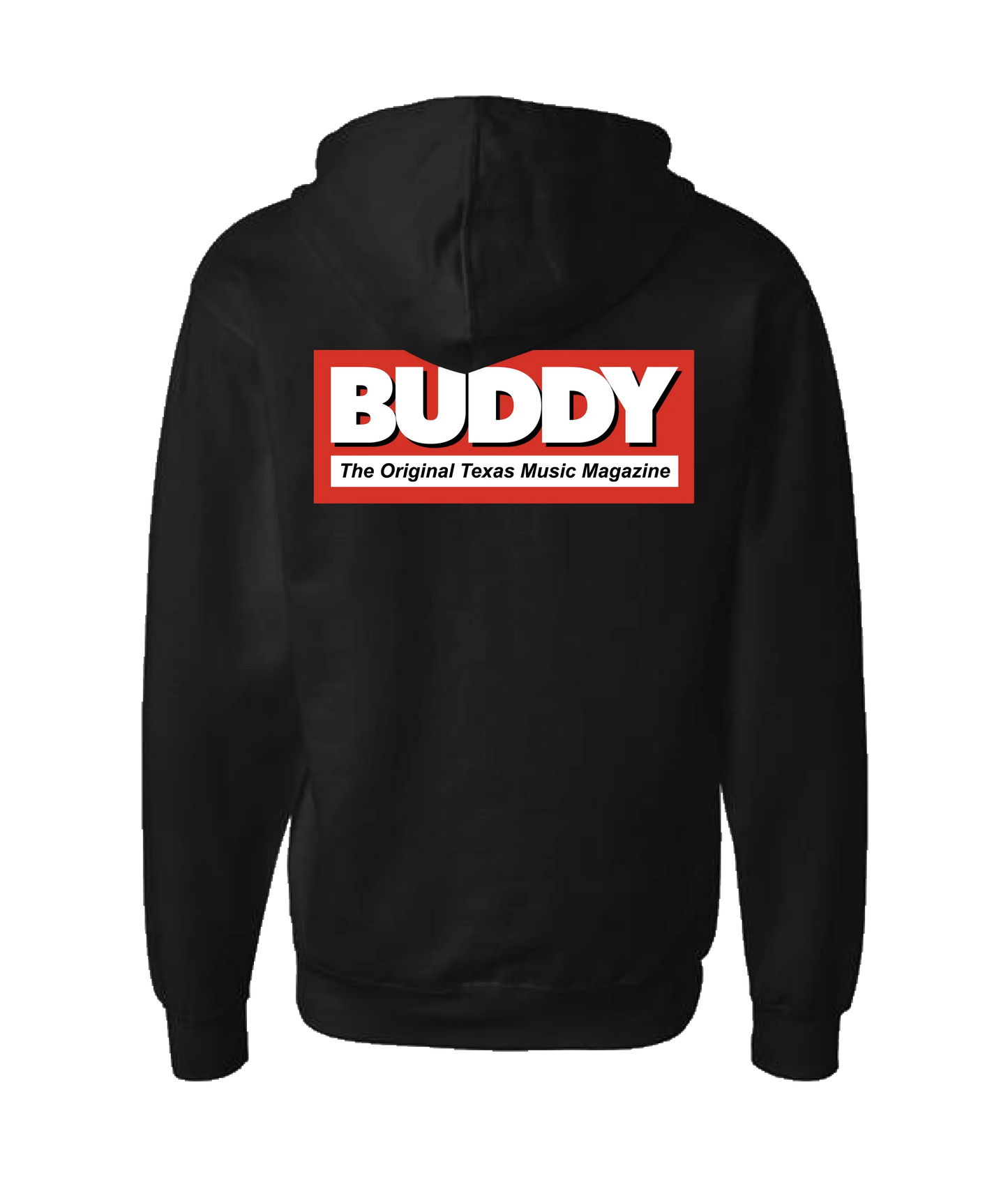 Buddy Magazine - Buddy Logo (red) - Black Zip Up Hoodie