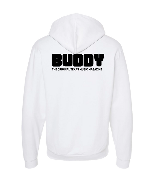 Buddy Magazine - 73 Logo Flat - White Zip Up Hoodie