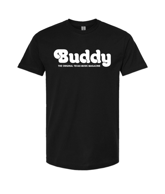 Buddy Magazine - 70s Logo Flat - Black T-Shirt