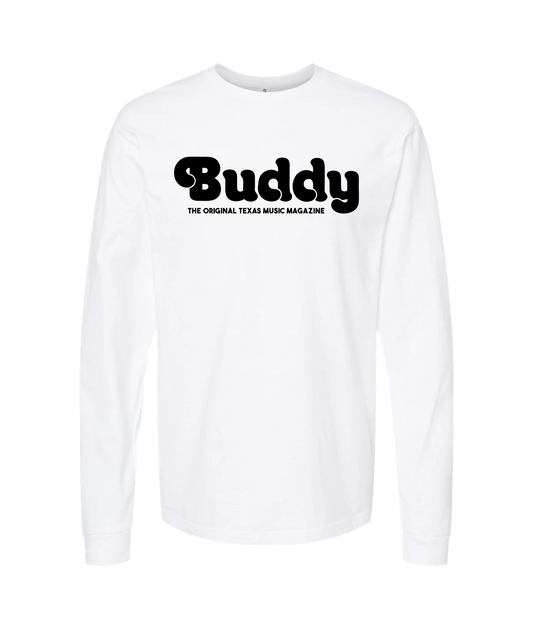 Buddy Magazine - 70s Logo Flat - White Long Sleeve T