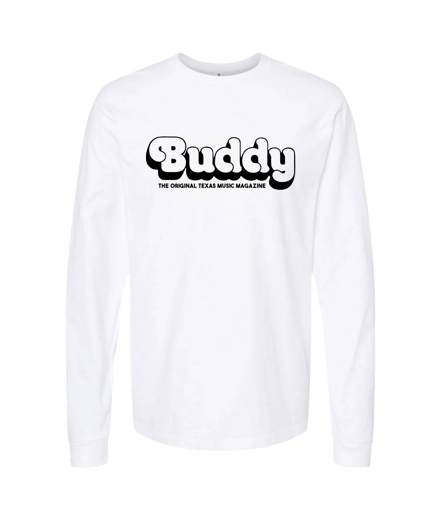 Buddy Magazine - 70s Logo - White Long Sleeve T