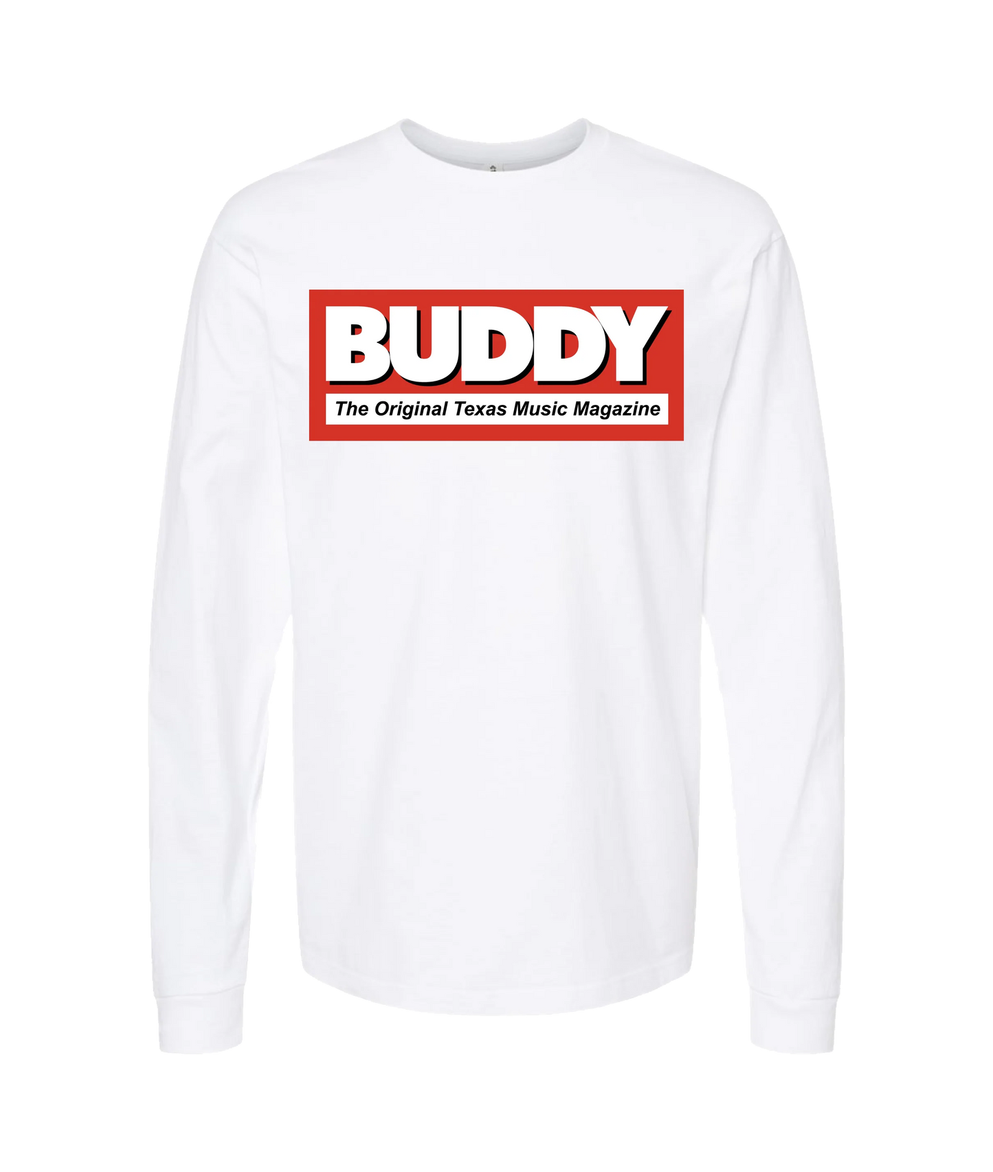 Buddy Magazine - Buddy Logo (red) - White Long Sleeve T
