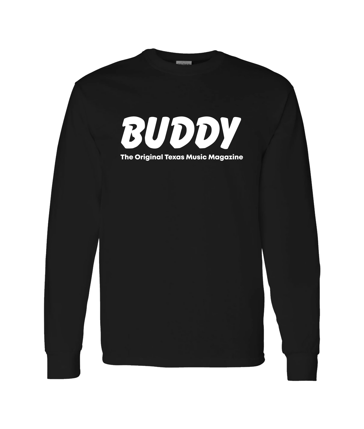 Buddy Magazine - 80s Logo Flat - Black Long Sleeve T