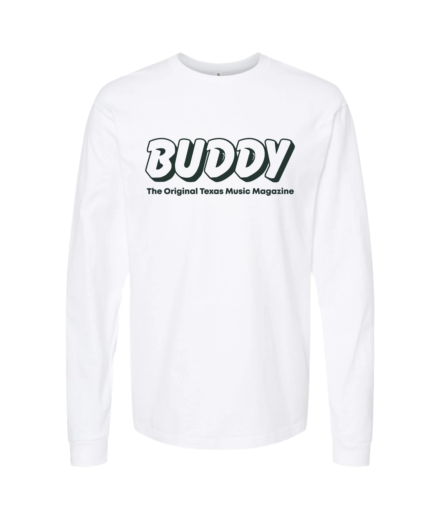 Buddy Magazine - 80s Logo  - White Long Sleeve T