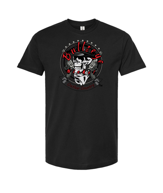 Bullseye Nickel Band - Outlaw Country - Black T-Shirt