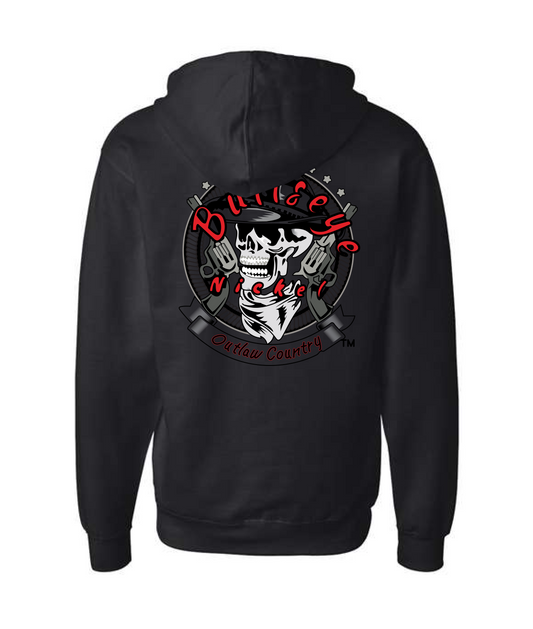 Bullseye Nickel Band - Outlaw Country - Black Zip Hoodie