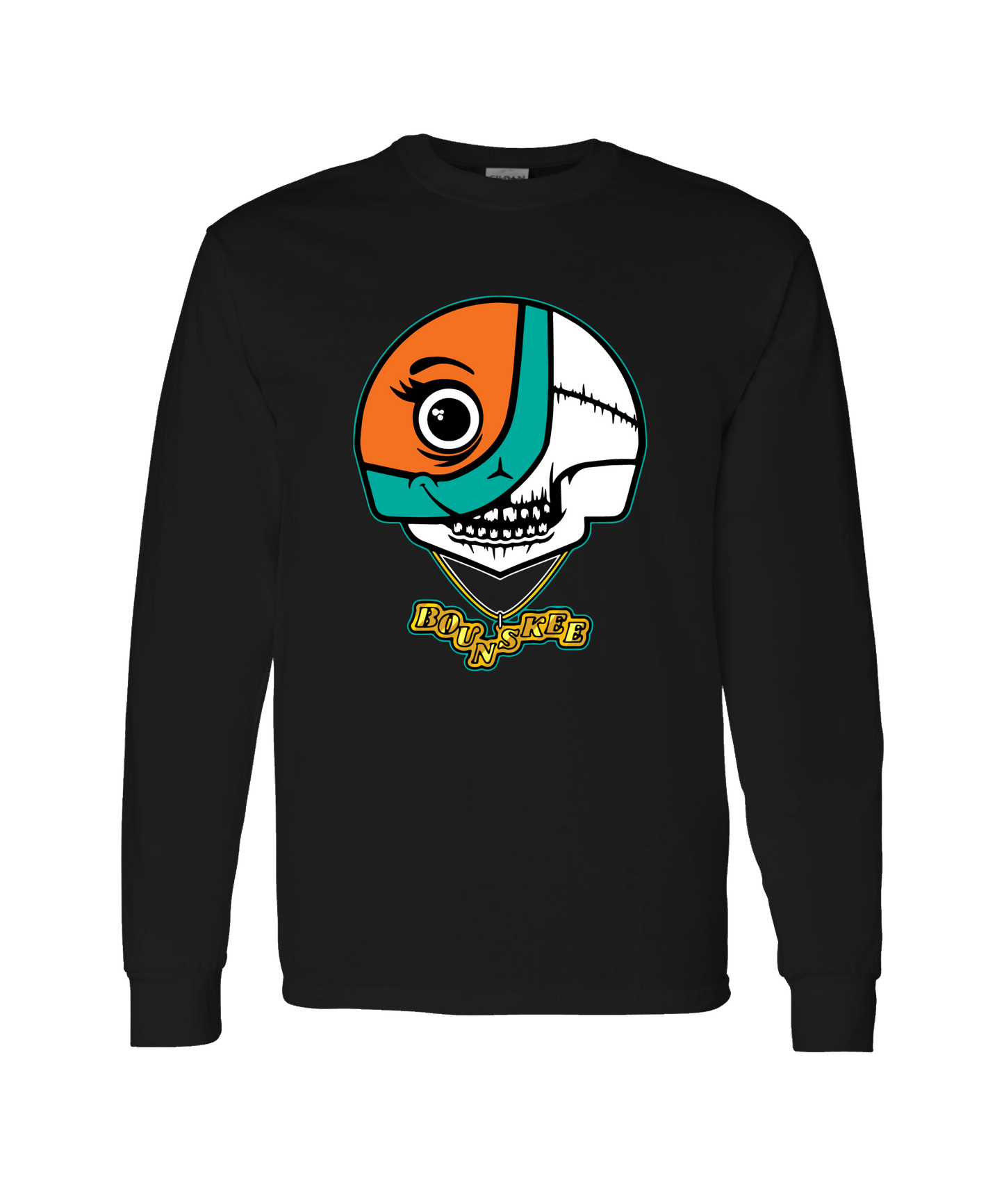 V-BOUNSKTOP - SKULL LOGO - Black Long Sleeve T