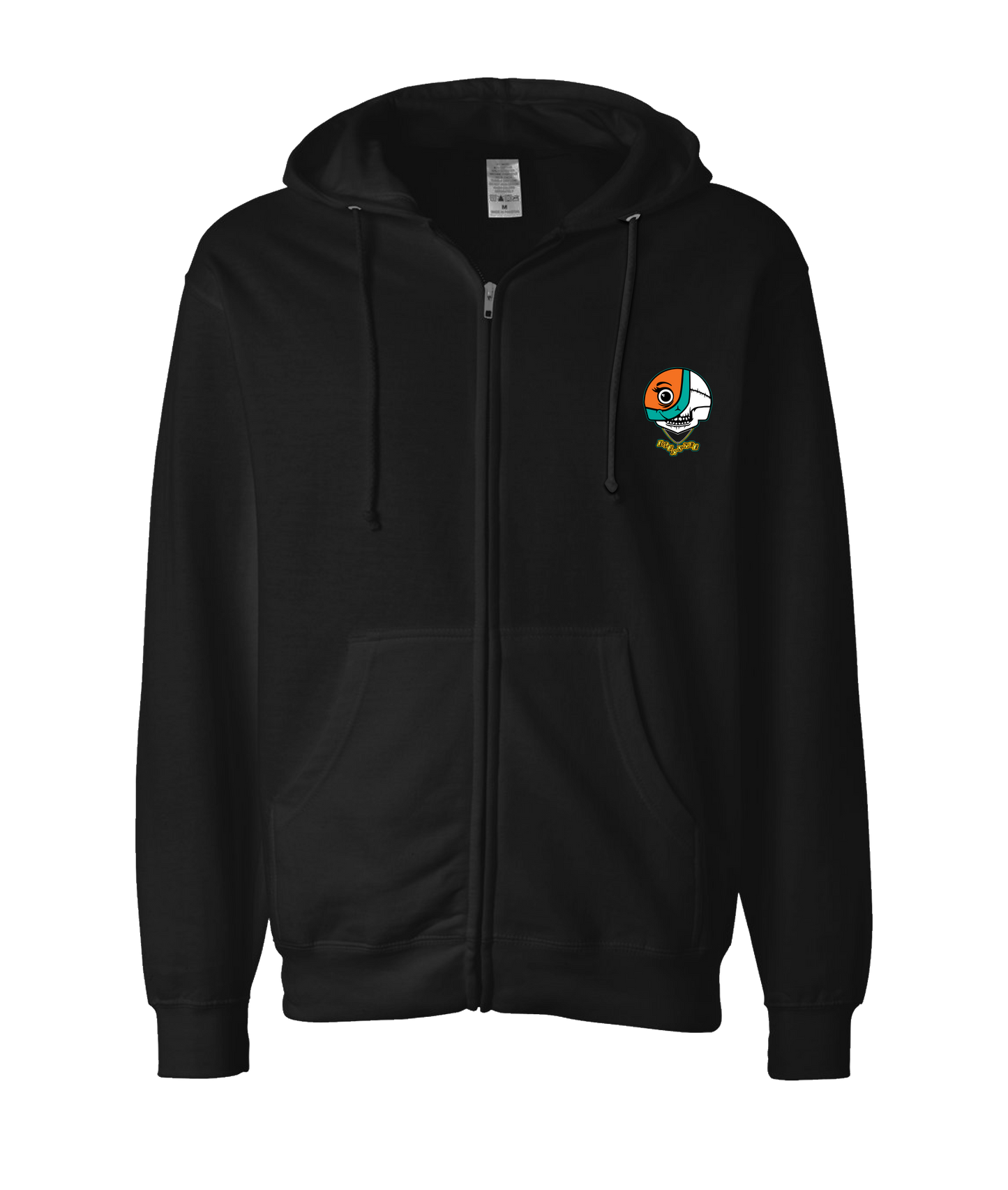 V-BOUNSKTOP - SKULL LOGO - Black Zip Up Hoodie
