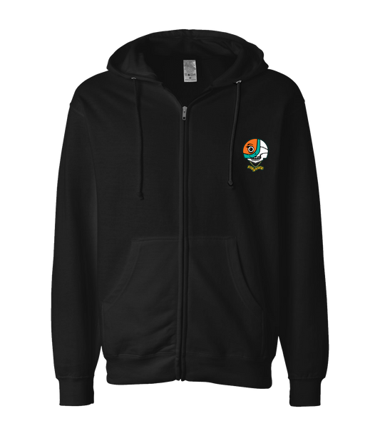 V-BOUNSKTOP - SKULL LOGO - Black Zip Up Hoodie