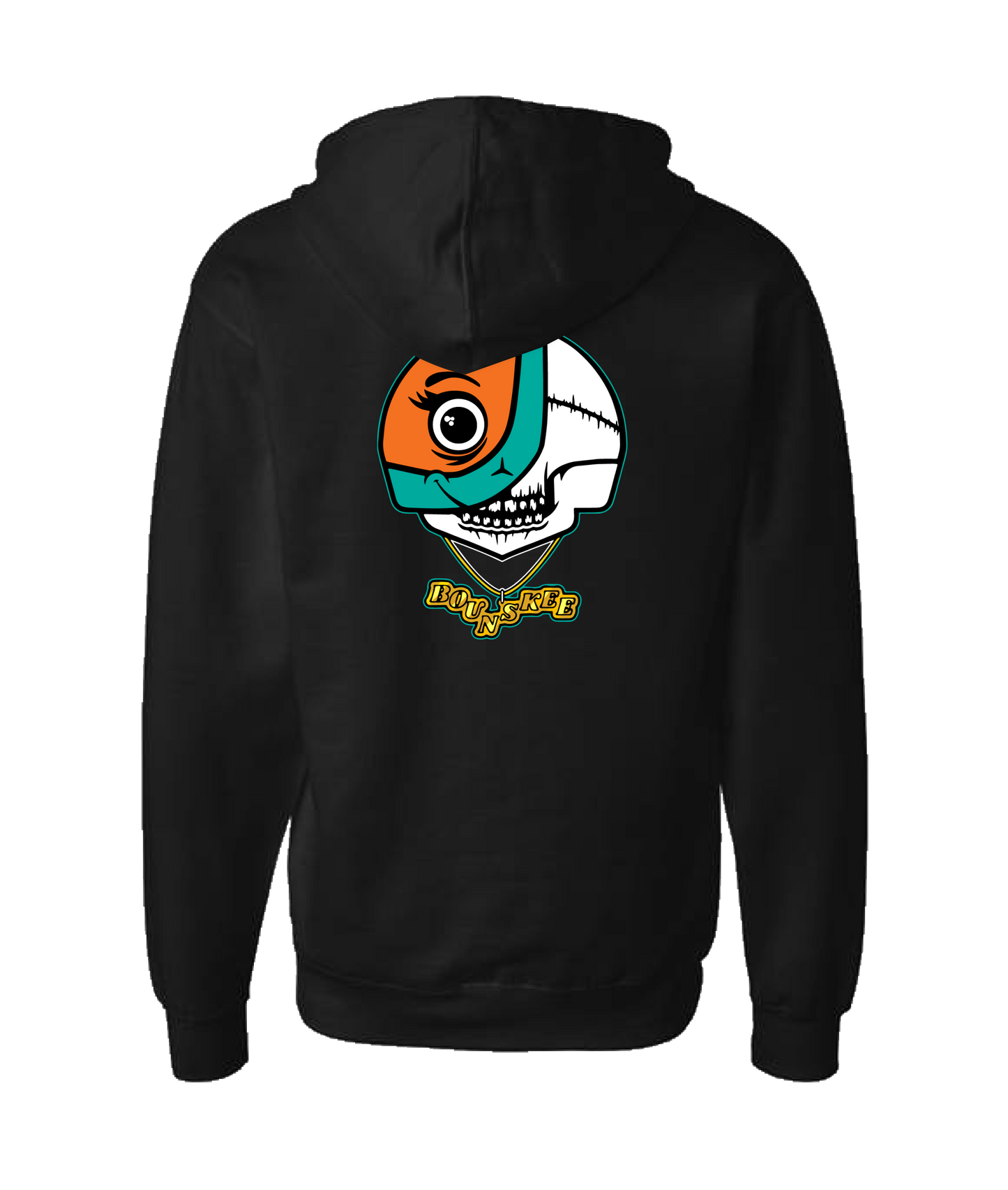 V-BOUNSKTOP - SKULL LOGO - Black Zip Up Hoodie