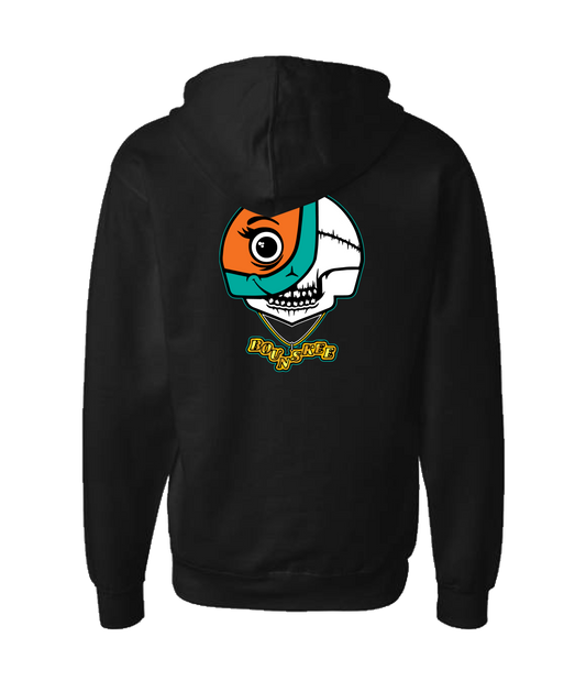 V-BOUNSKTOP - SKULL LOGO - Black Zip Up Hoodie