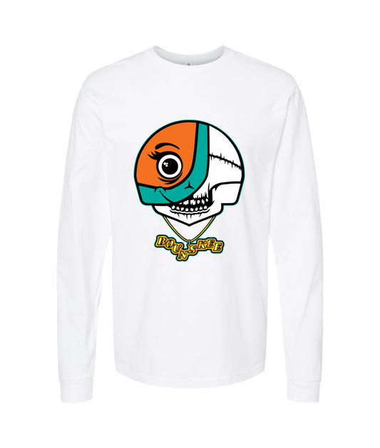 V-BOUNSKTOP - SKULL LOGO - White Long Sleeve T