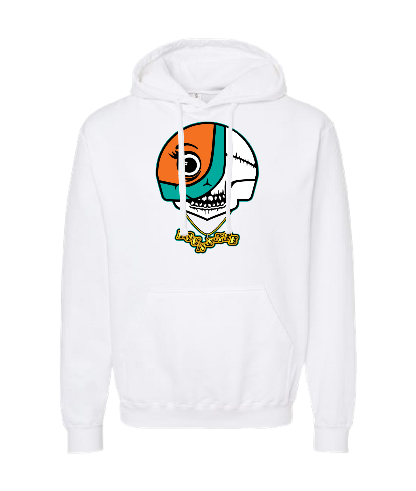 V-BOUNSKTOP - SKULL LOGO - White Hoodie