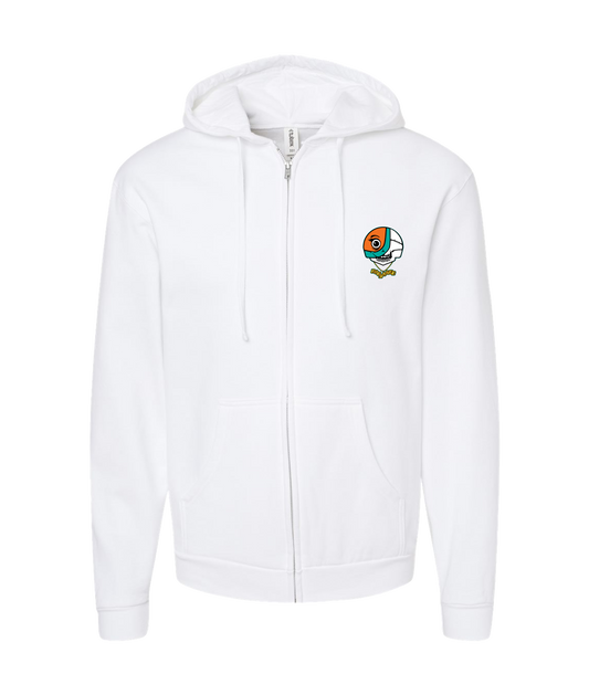 V-BOUNSKTOP - SKULL LOGO - White Zip Up Hoodie