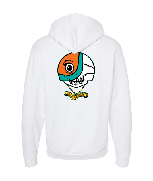 V-BOUNSKTOP - SKULL LOGO - White Zip Up Hoodie