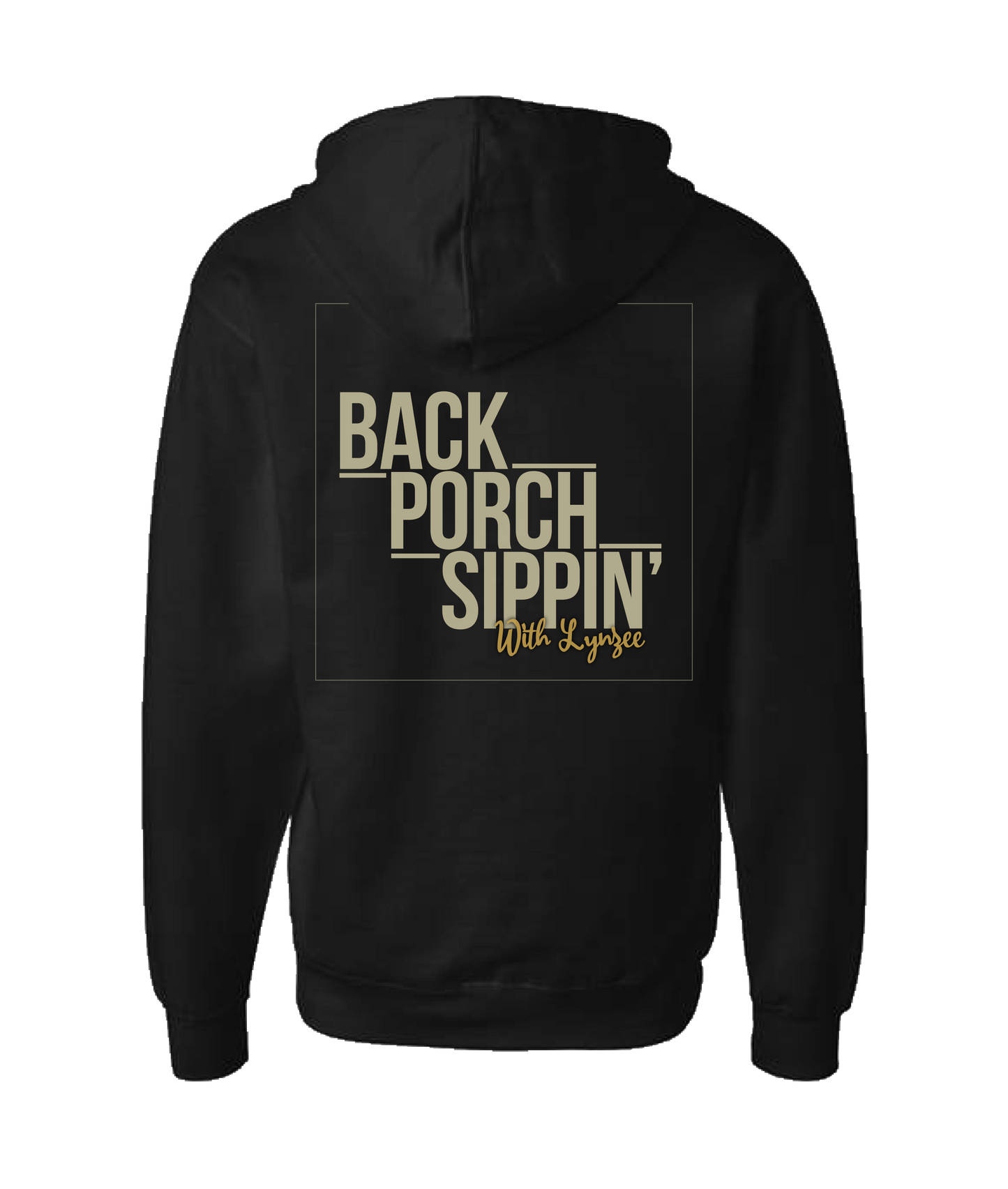 Back Porch Sippin' Podcast - Logo - Black Zip Up Hoodie