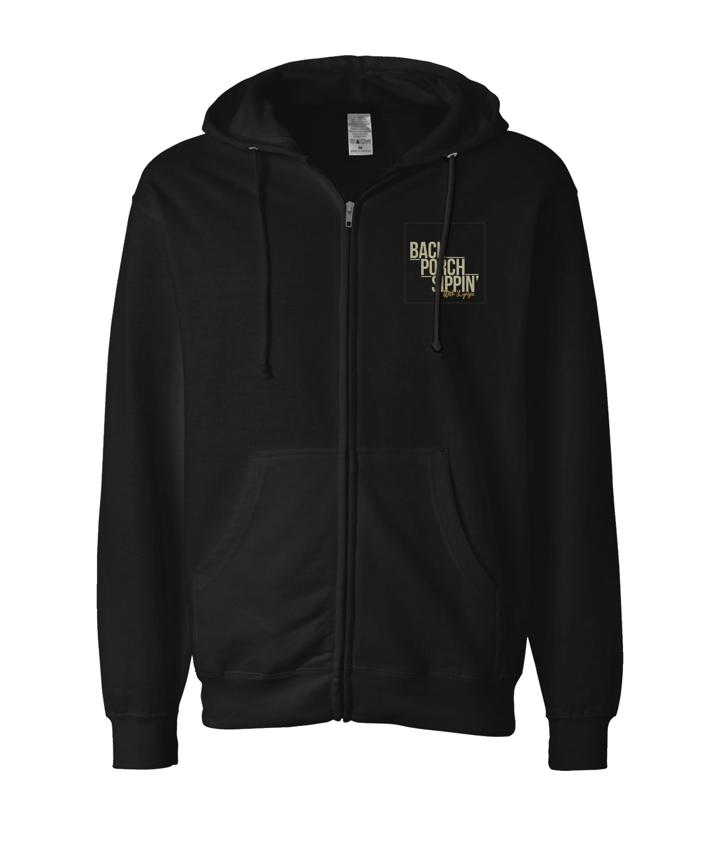 Back Porch Sippin' Podcast - Logo - Black Zip Up Hoodie