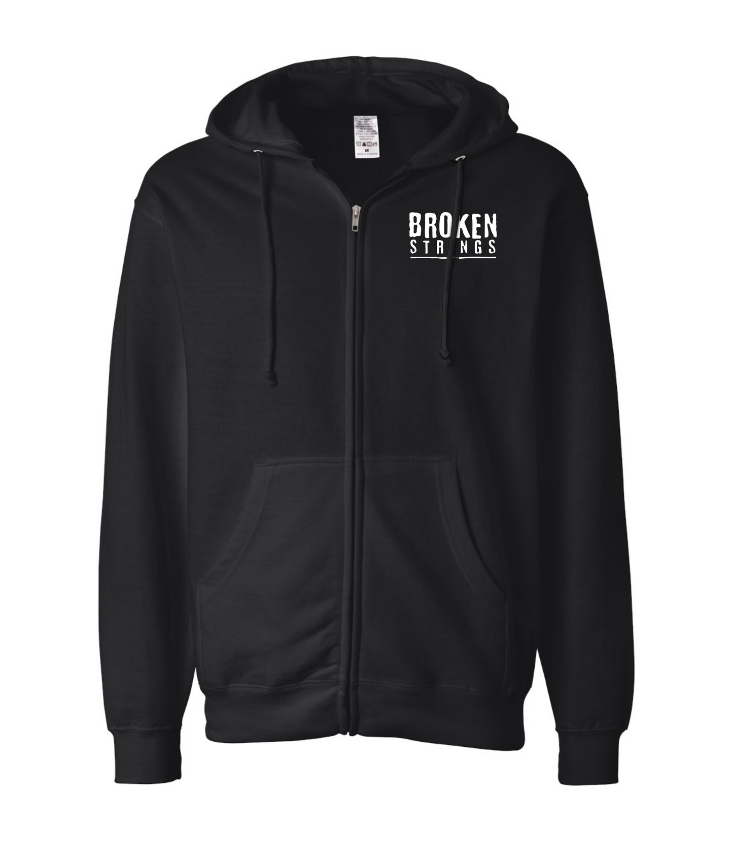 BROKEN STRINGS - BROKEN STRINGS - Black Zip Up Hoodie