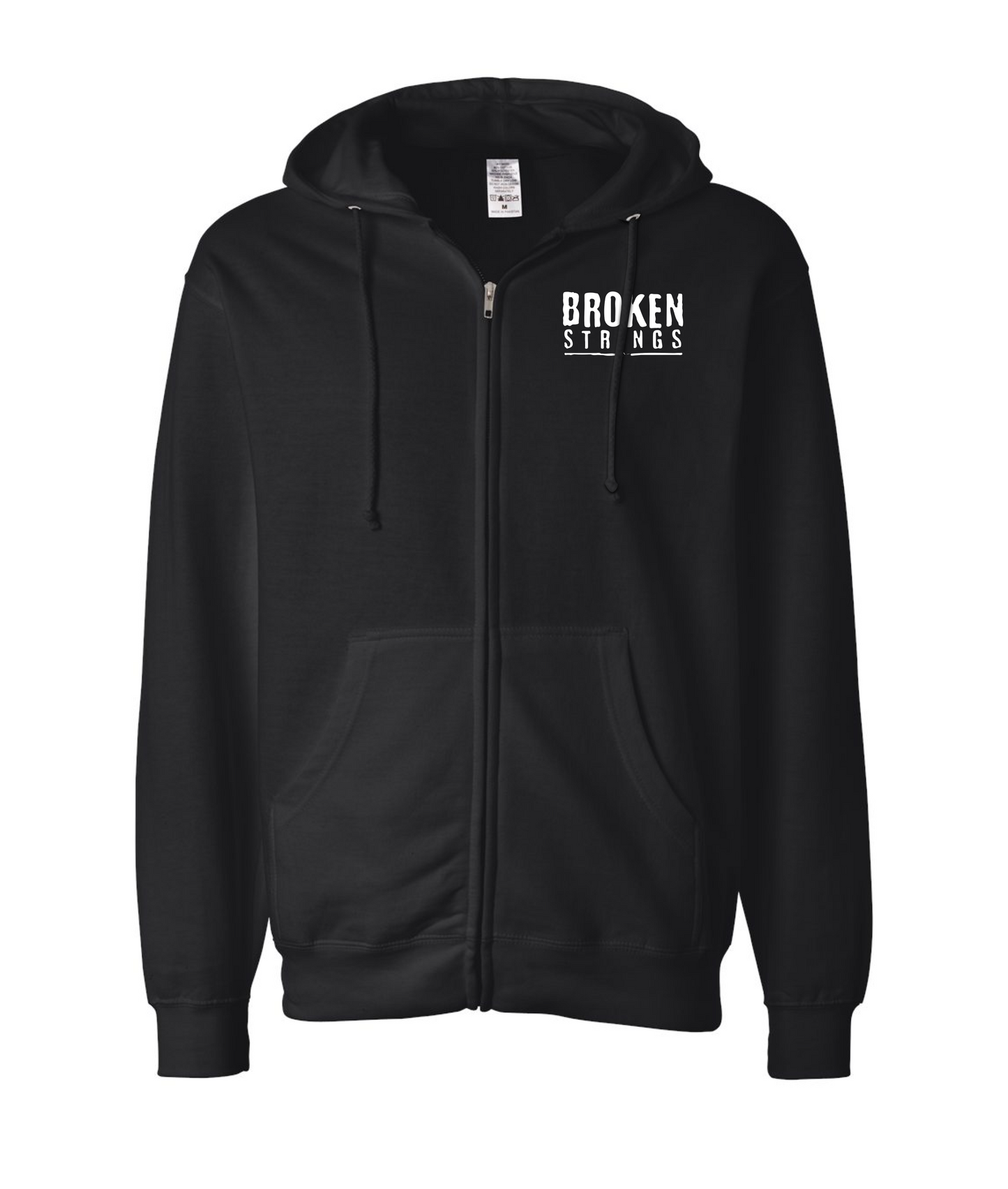 V-BRSTOP - BROKEN STRINGS - Black Zip Up Hoodie
